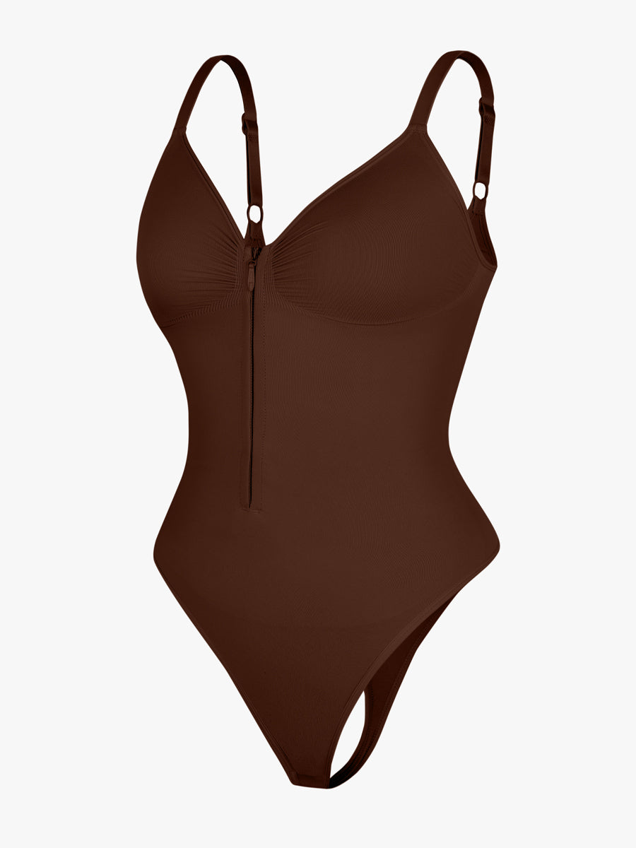 Zip Plunge Seamless Bodysuit