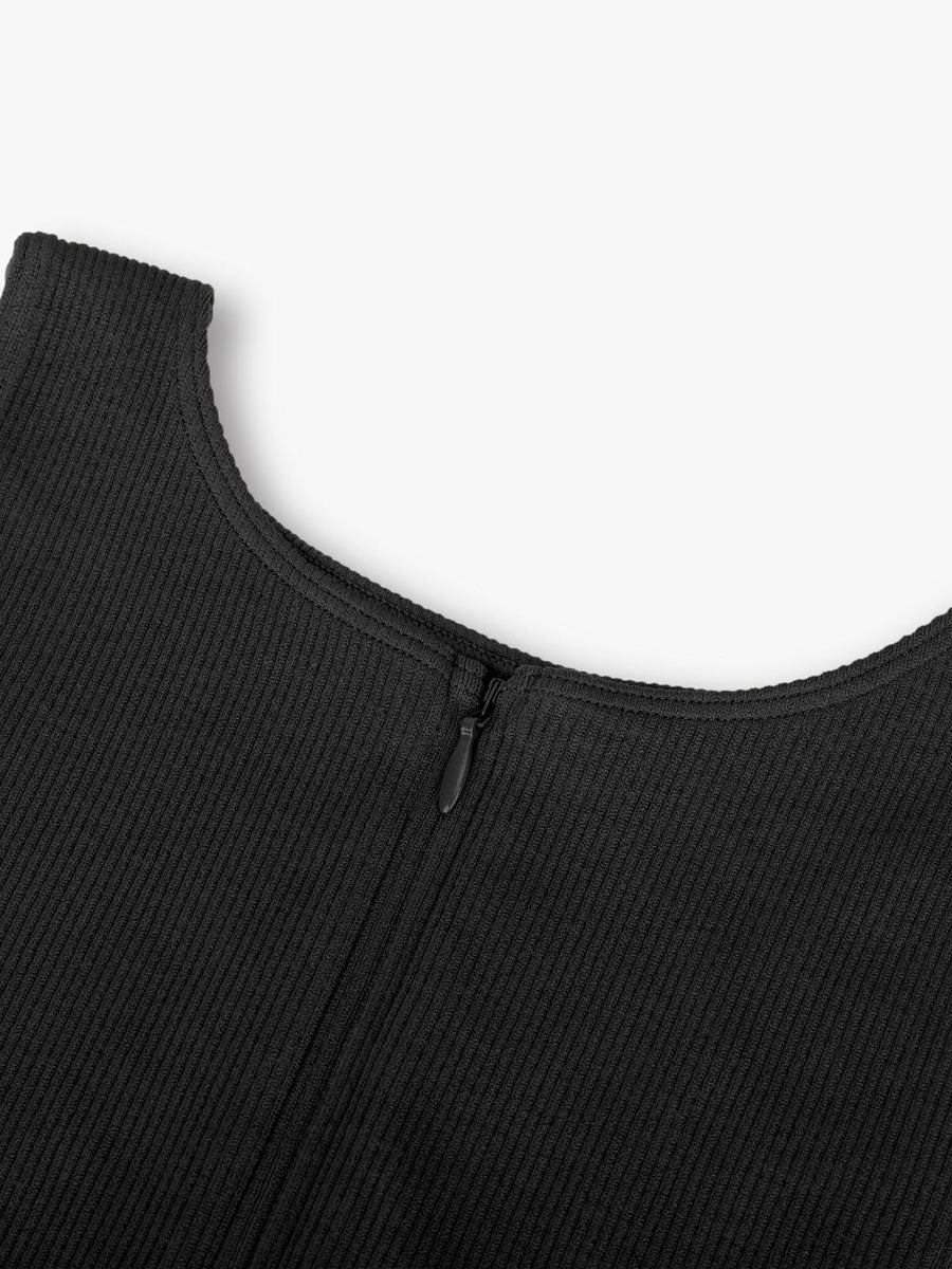 Seamless Ribbed Zip-Up Bodysuit