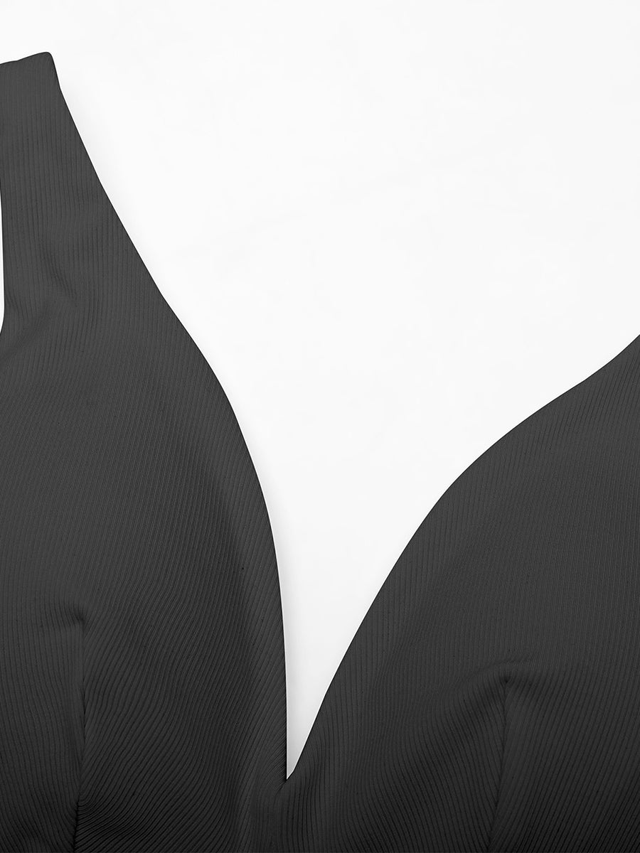 Ribbed V-Neck Modal Bralette with Removable Pads