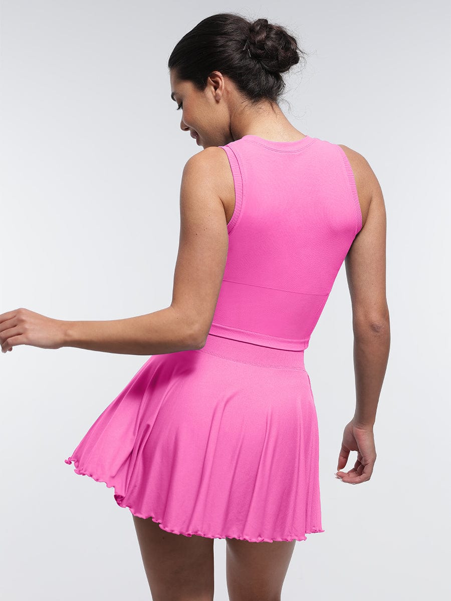Mid-Waist Flared Skirt with Pockets