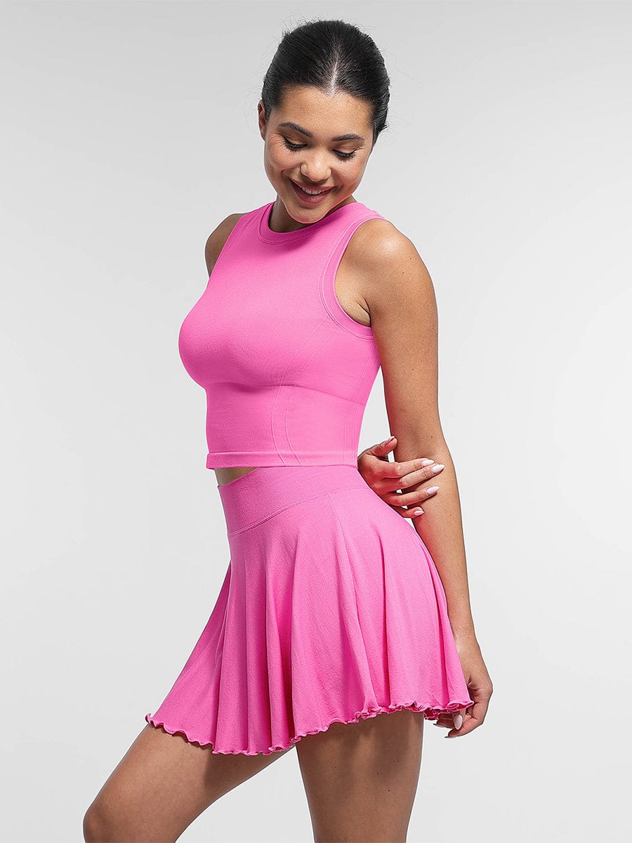 Mid-Waist Flared Skirt with Pockets