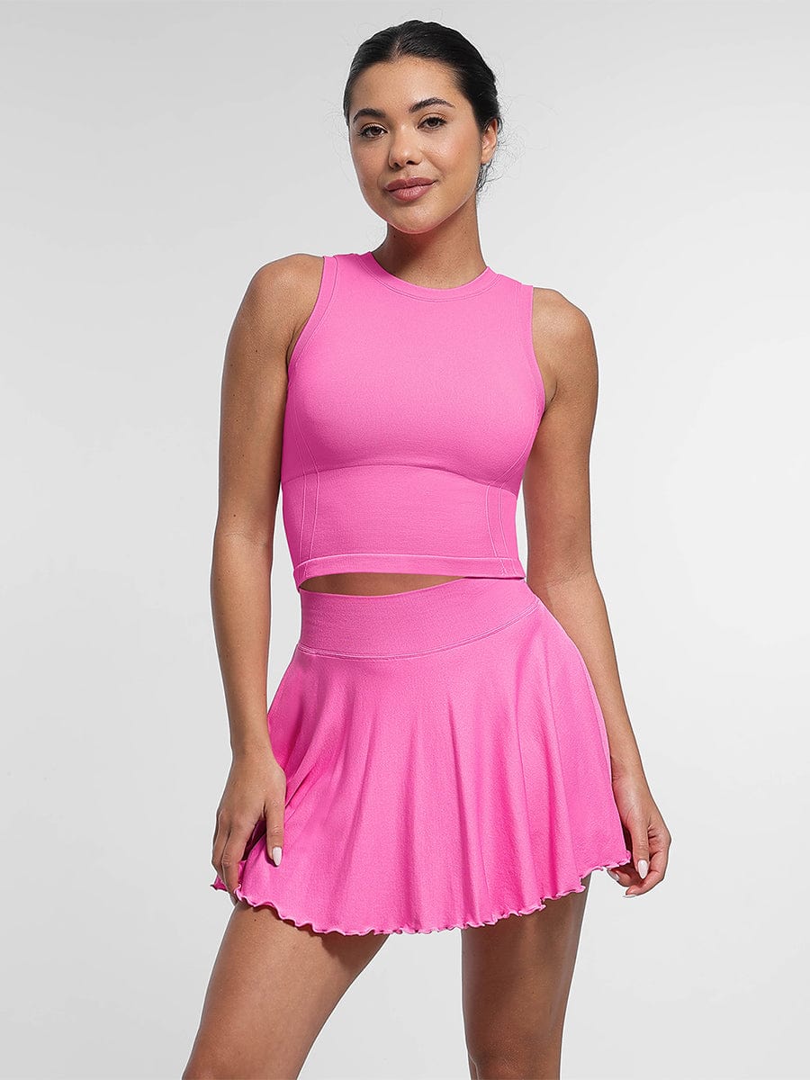Mid-Waist Flared Skirt with Pockets