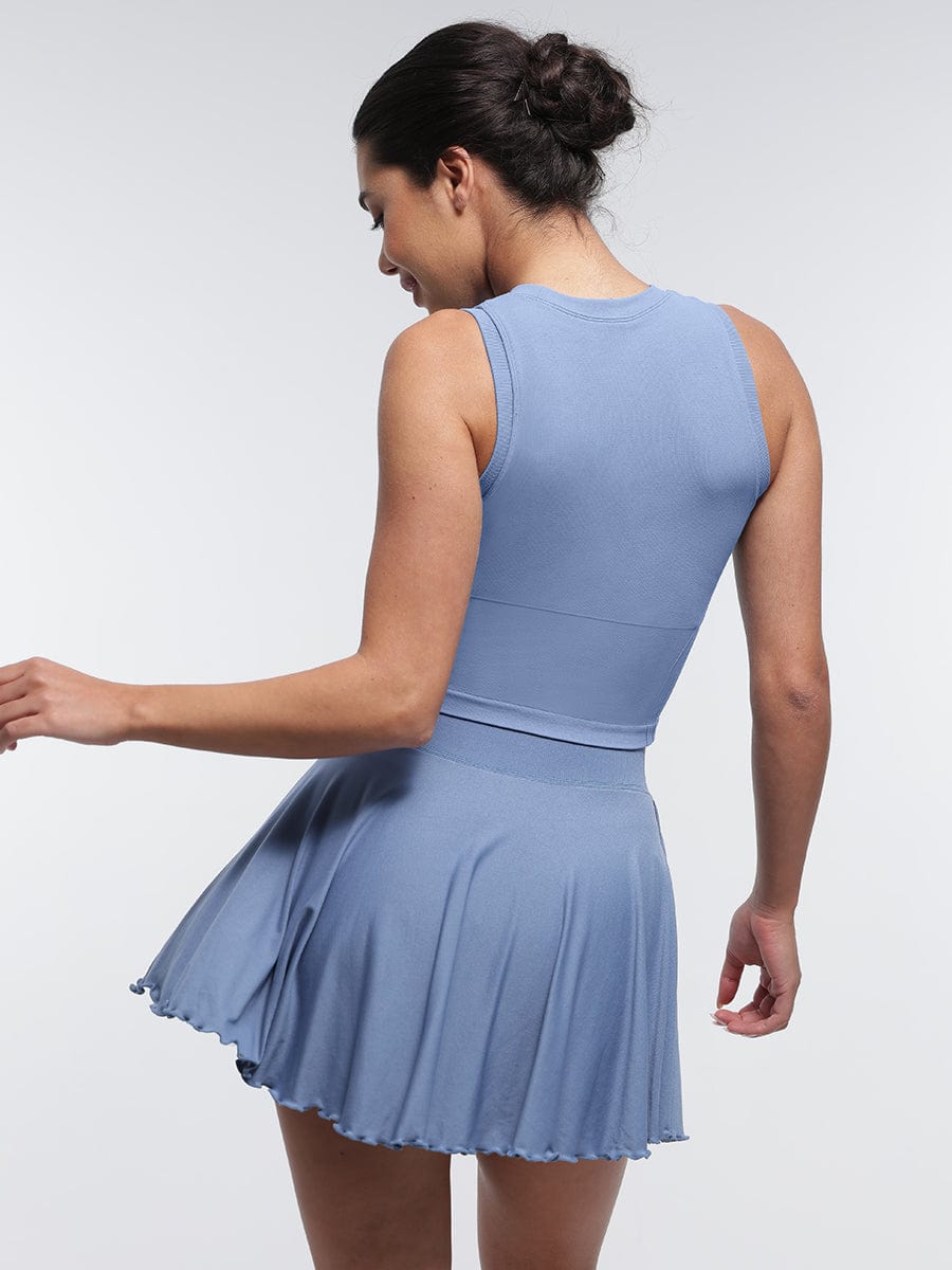 Mid-Waist Flared Skirt with Pockets