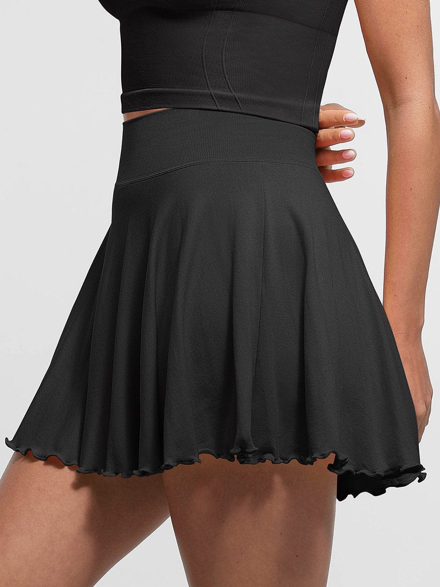 Mid-Waist Flared Skirt with Pockets