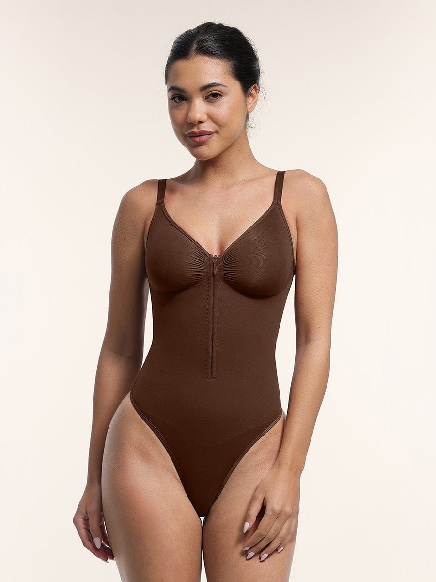 Zip Plunge Seamless Bodysuit