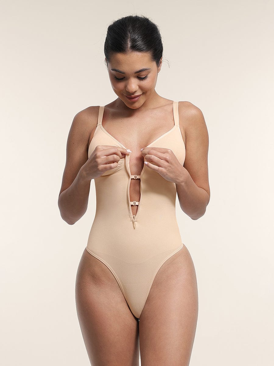 Zip Plunge Seamless Bodysuit