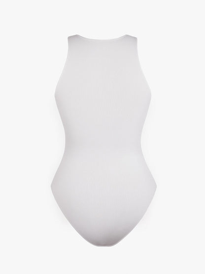 Seamless Ribbed Zip-Up Bodysuit