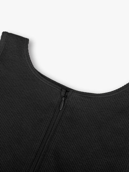 Seamless Ribbed Zip-Up Bodysuit