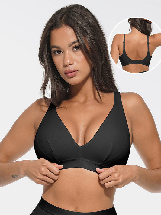 Ribbed V-Neck Modal Bralette with Removable Pads