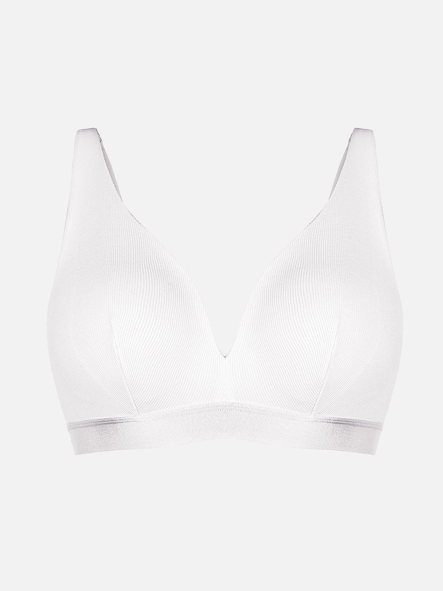 Ribbed V-Neck Modal Bralette with Removable Pads