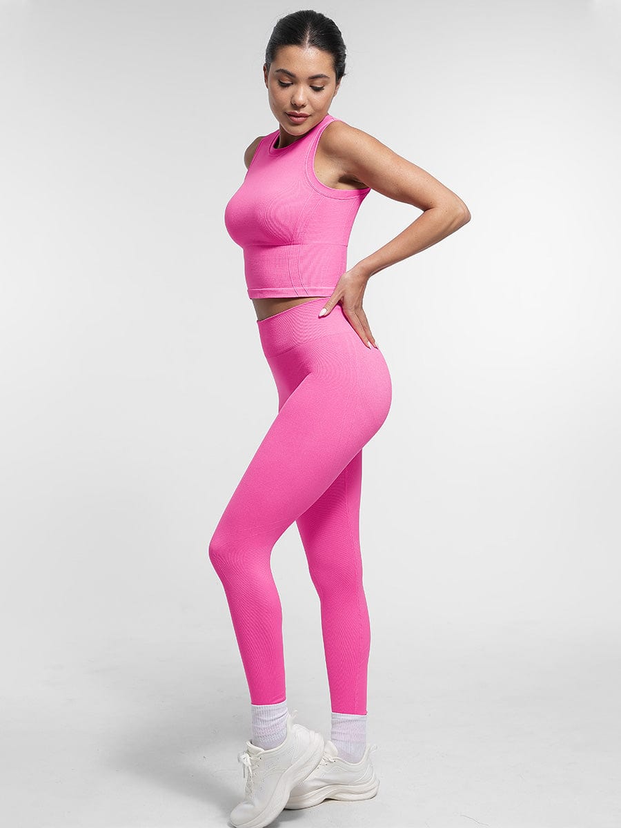 Seamless Sports Top with Built-in Bra & Removable Cups