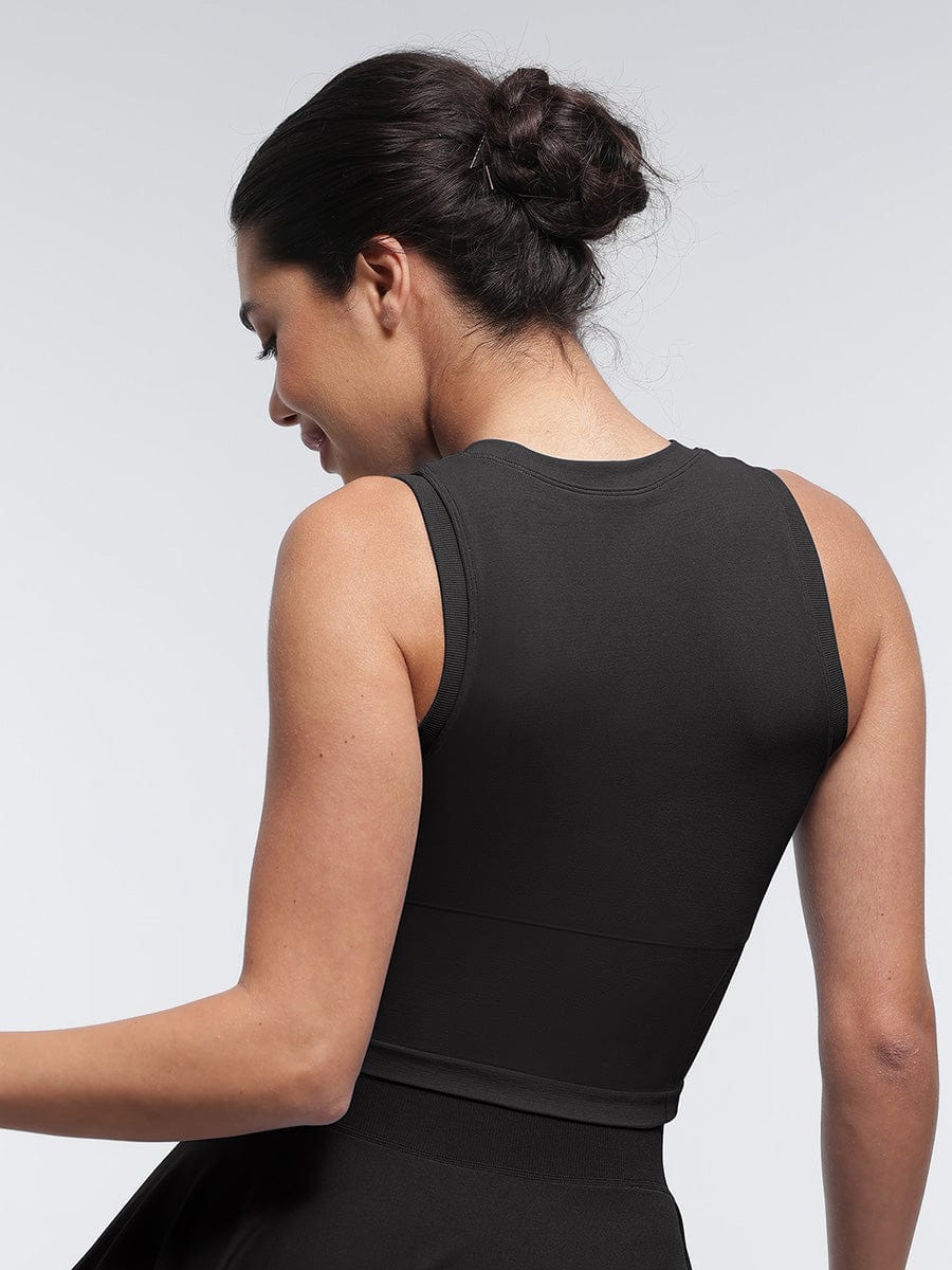 Seamless Sports Top with Built-in Bra & Removable Cups