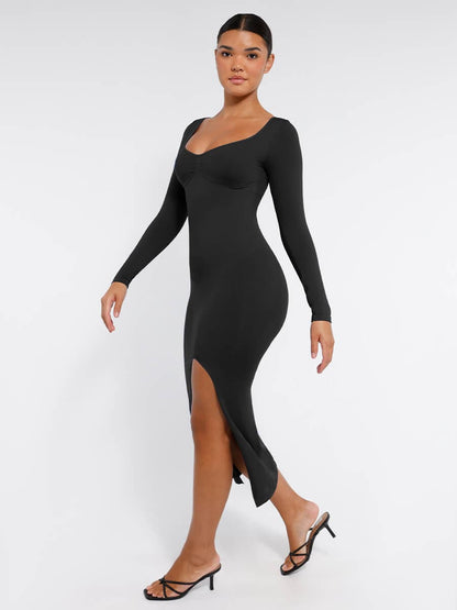 🌿 Eco-Friendly Shaper Dress - High Slit